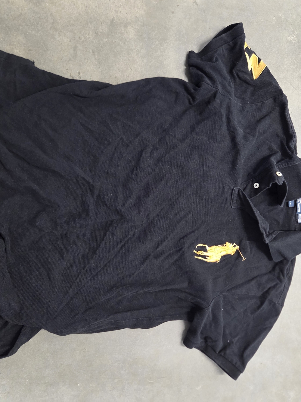 Polo by Ralph Lauren Black Men’s Short-Sleeve Polo with Gold Pony